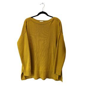 Loft Mustard Yellow Boat Neck Sweater